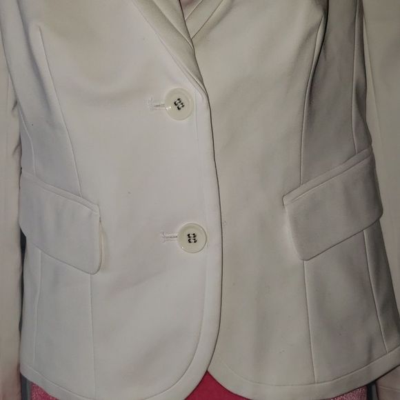 FF 💘🖤💘 NEW YORK & COMPANY WHITE BUTTON LONG SLEEVE BLAZER JACKET - Picture 5 of 8
